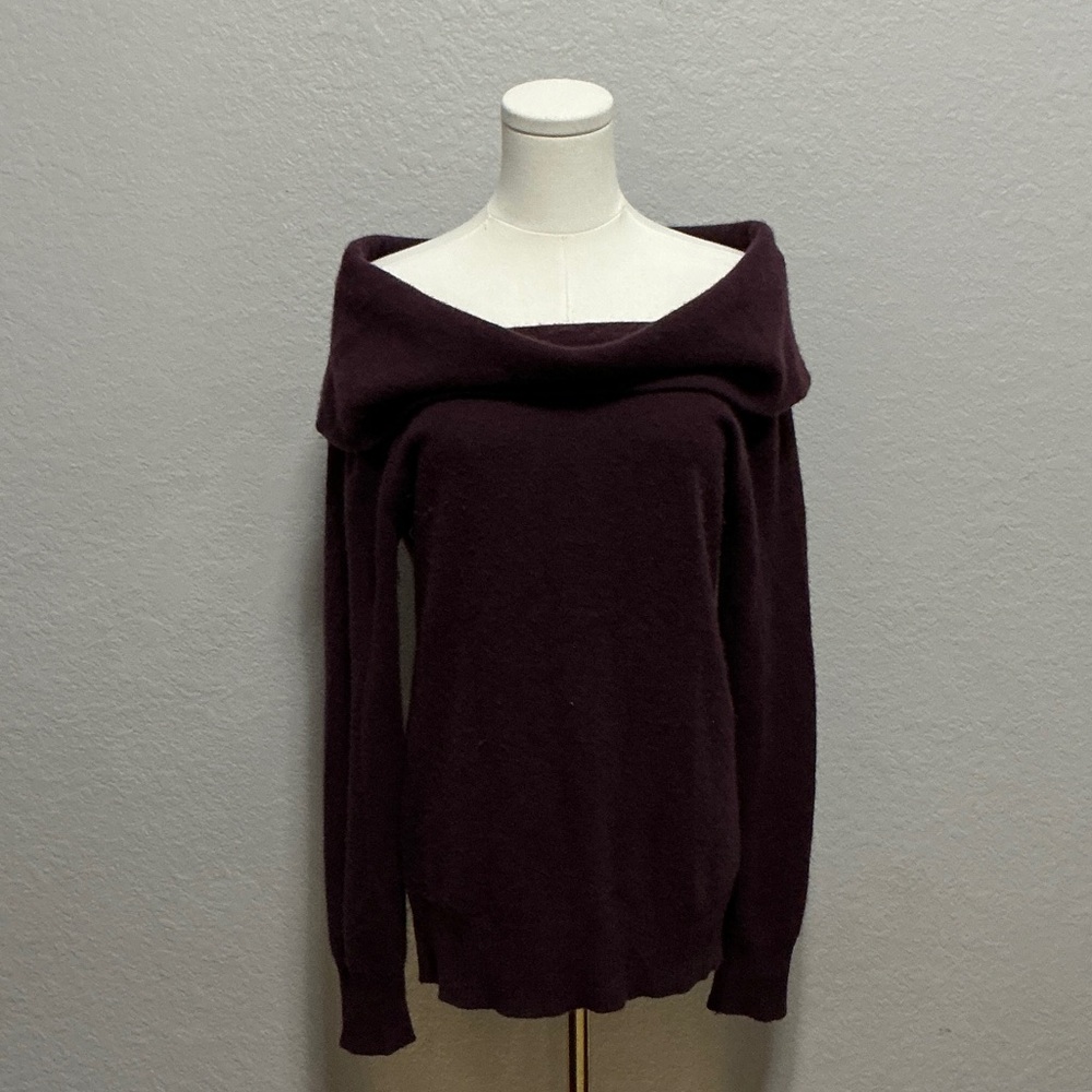 ANTONIO MELANI Off-the-Shoulder Plum Sweater